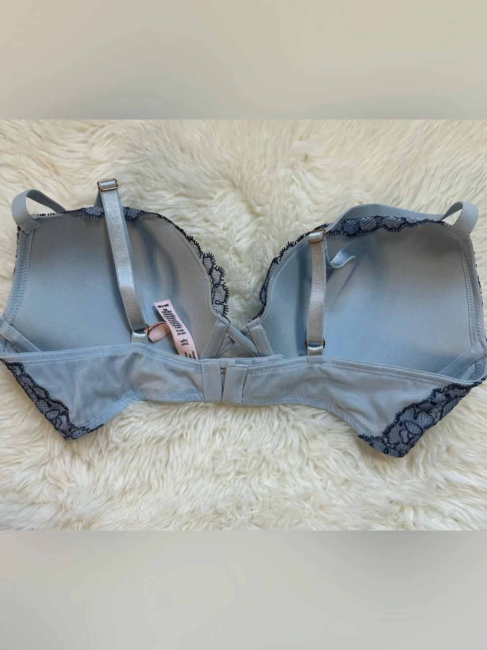 NWOT Victoria's Secret Dream Angels Embroidered Lace Push Up Bra 36C Blue